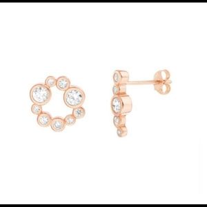 Rose Gold CZ Circle/Bar Mix & Match Studs